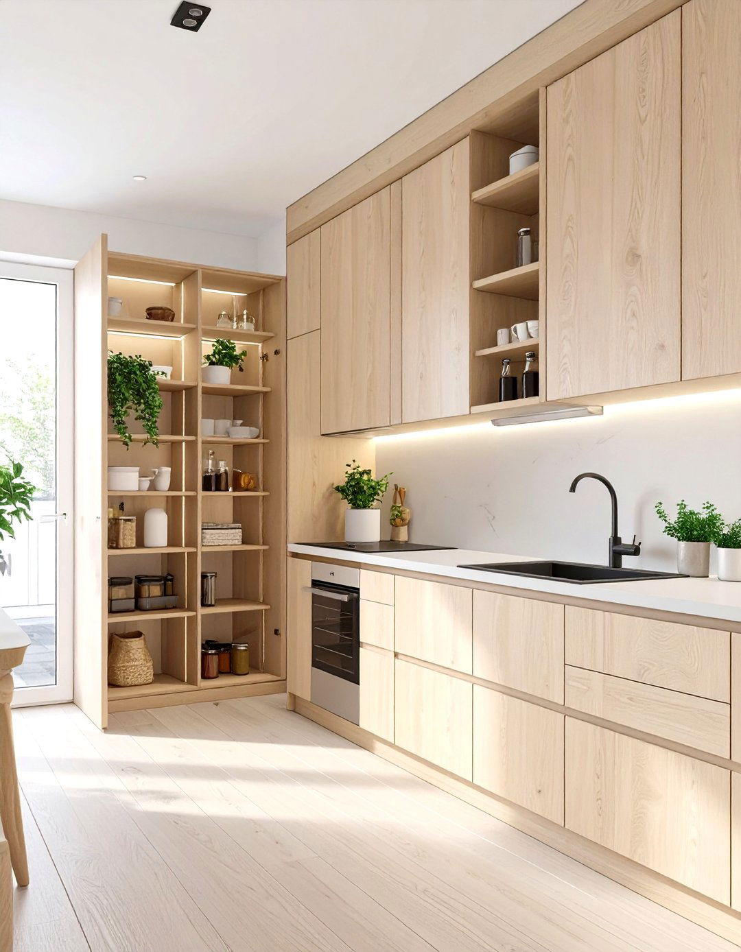 Scandinavian Kitchen with a Hidden Pantry - 30 scandinavian kitchen design ideas