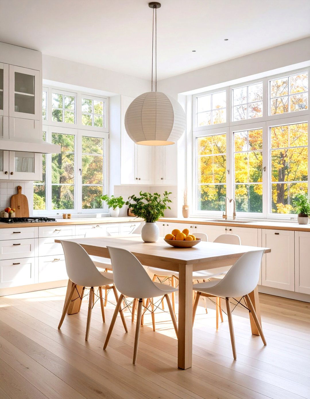 Scandinavian Kitchen with a Statement Pendant - 30 kitchen lighting design ideas