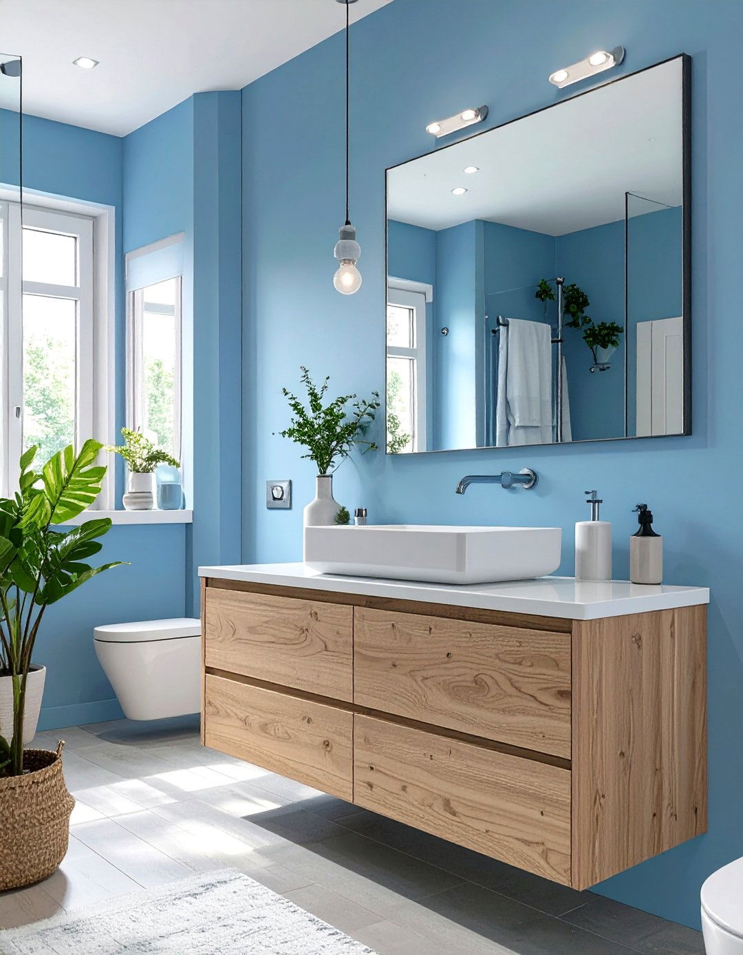 Scandinavian Light Blue Bathroom - 30 blue bathroom ideas