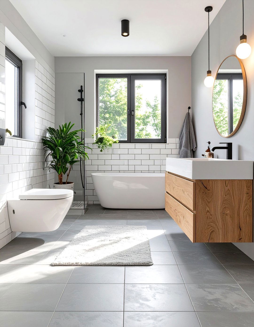Scandinavian Light Grey Bathroom - 30 grey bathroom ideas
