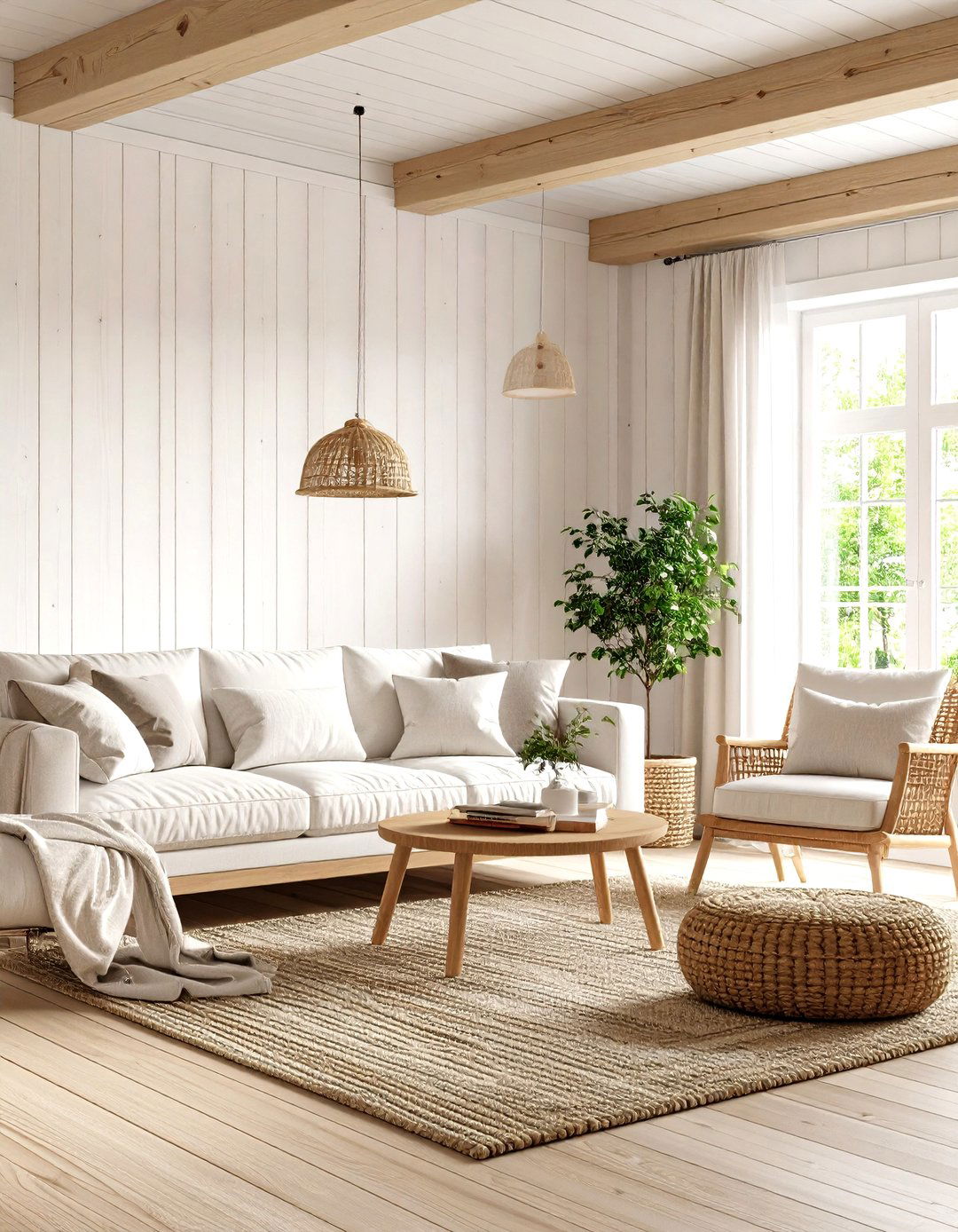 Scandinavian Light Wood Wainscoting - 30 living room wainscoting ideas