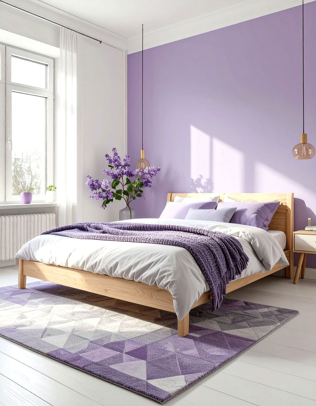 Scandinavian Lilac Bedroom Design - 30 modern purple bedroom ideas