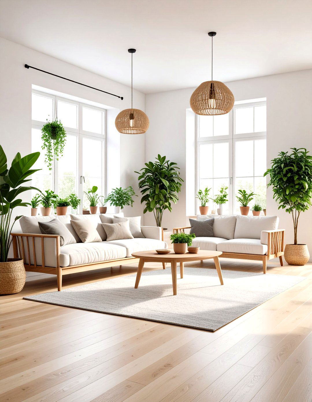 Scandinavian Living Room with Botanical Touches - 30 living room indoor plants decoration ideas
