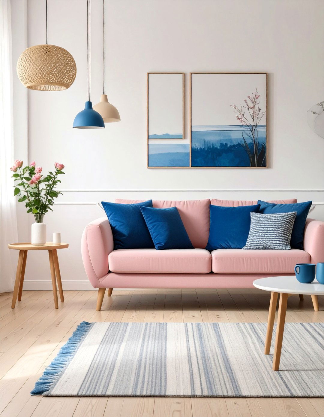 Scandinavian Living Room with Color Pops - 30 colorful living room ideas