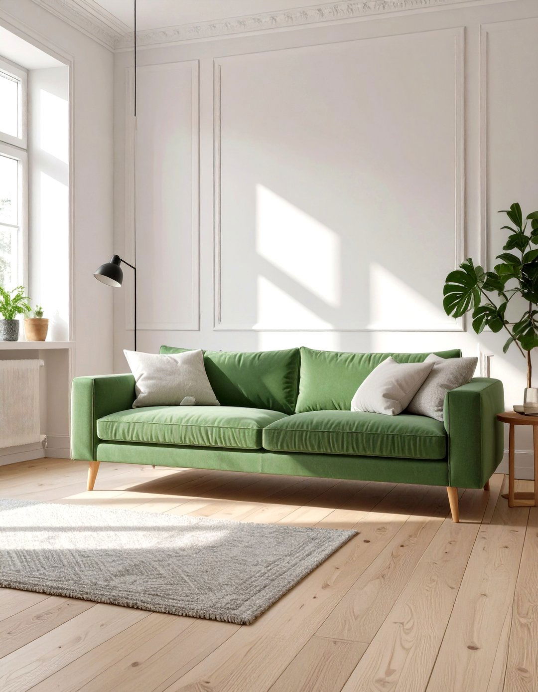 Scandinavian Living Room with Sage Green - 30 sage green living room ideas