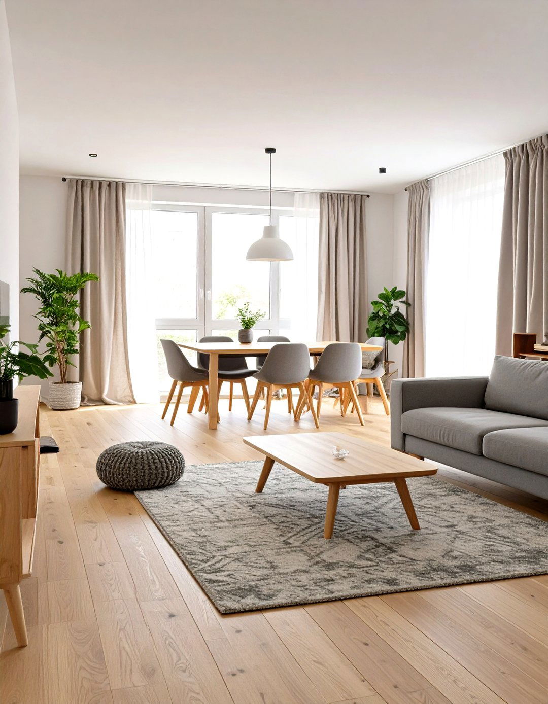 Scandinavian Minimalist Living and Dining Room - 30 open concept living room and dining room ideas