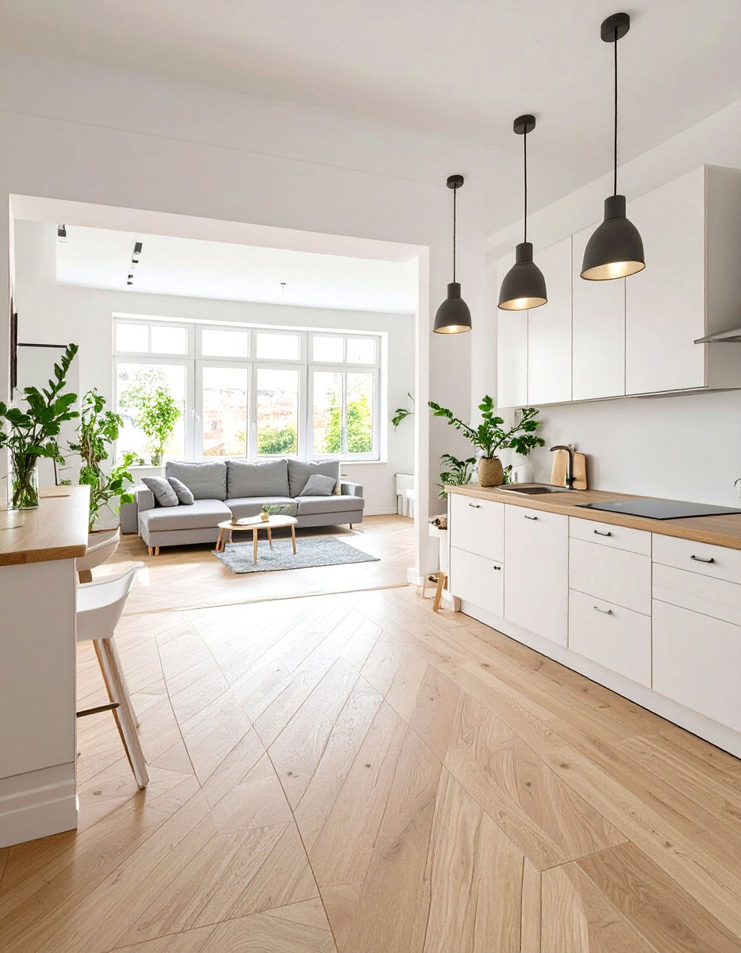 Scandinavian Minimalist Open Kitchen - 30 open kitchen living room ideas