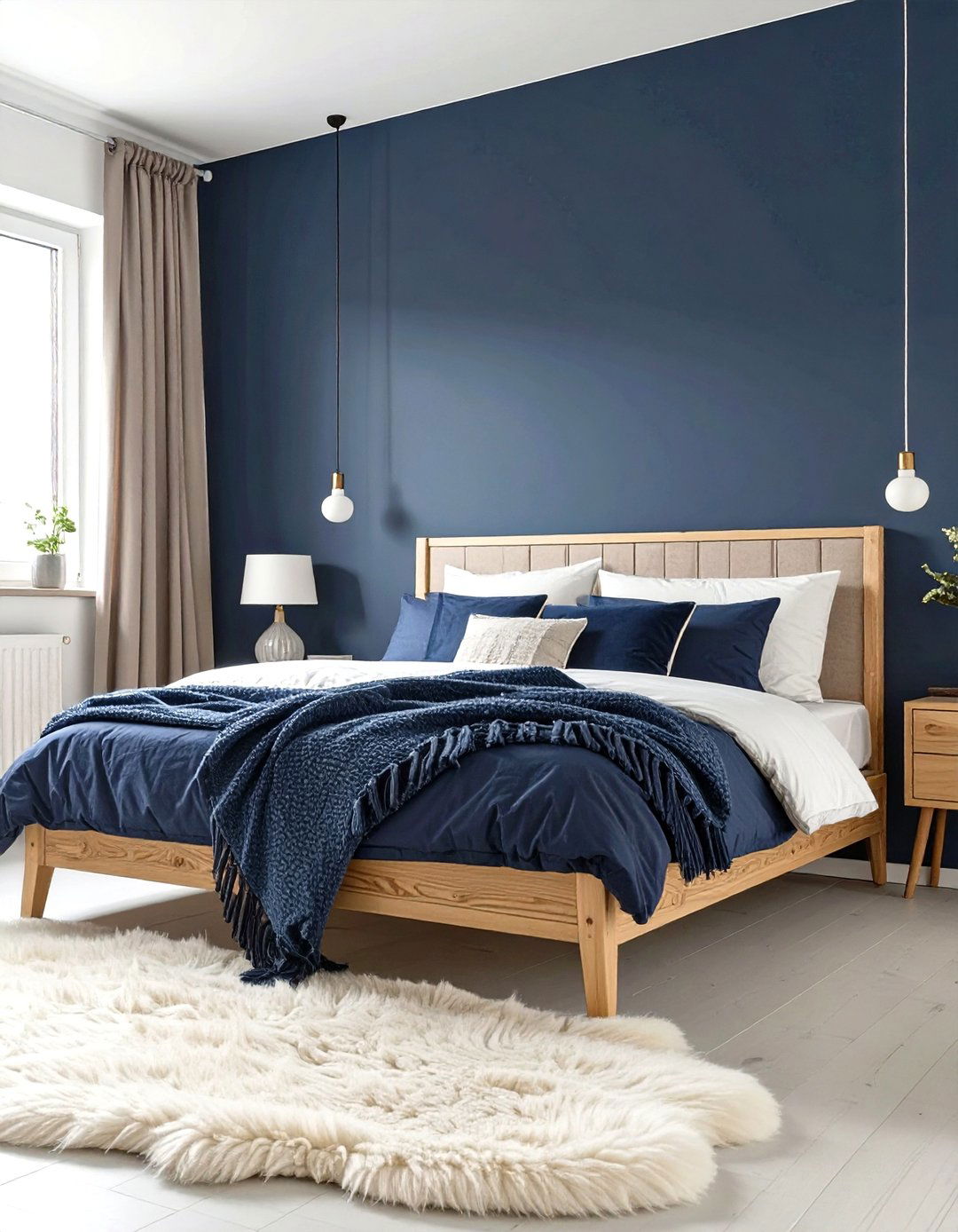 Scandinavian Navy Bedroom Design - 30 modern navy blue bedroom ideas