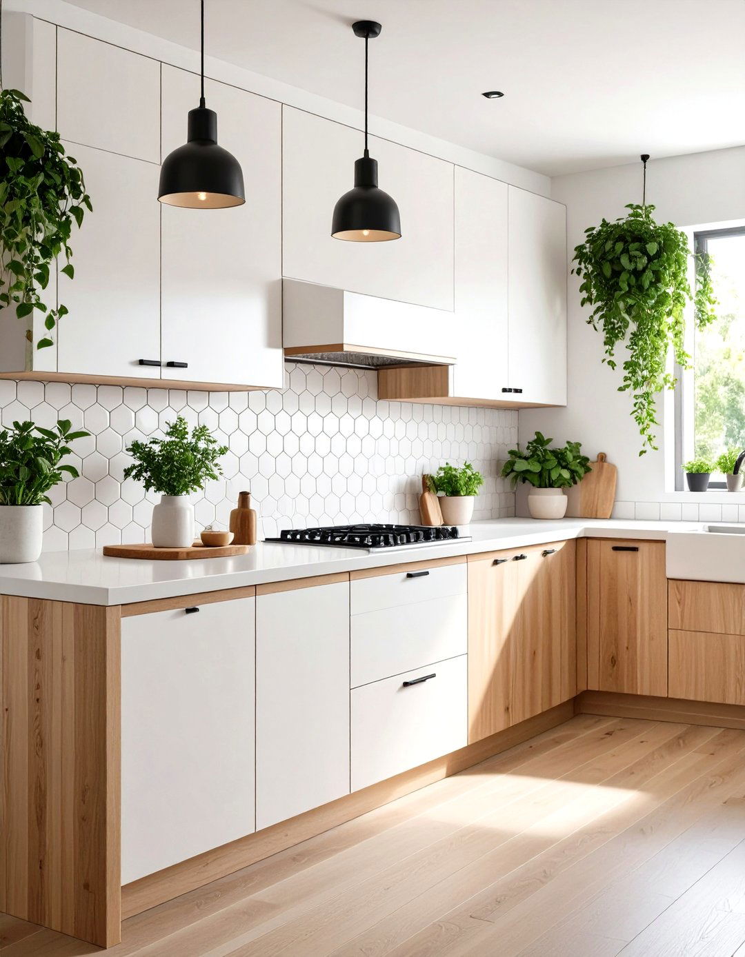 Scandinavian Penny Round Kitchen - 30 kitchen backsplash tile ideas