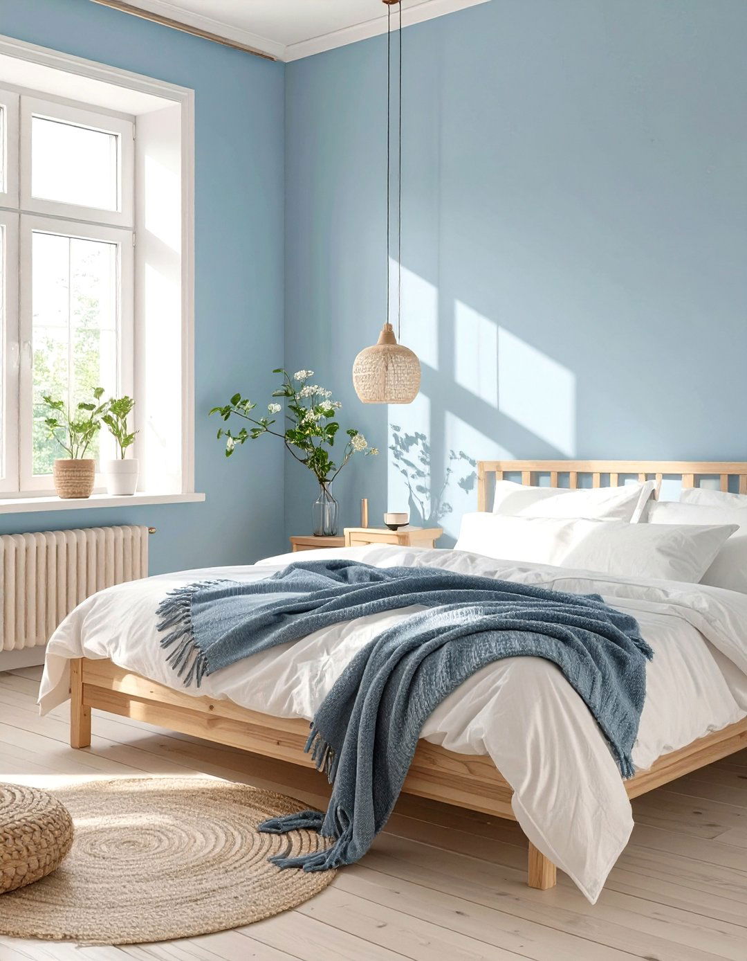 Scandinavian Powder Blue Bedroom - 30 blue bedroom ideas