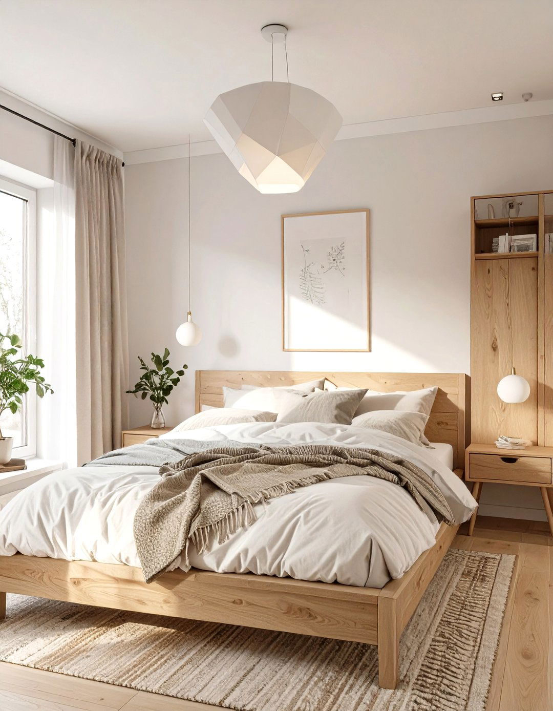 Scandinavian Semi Flush Mount Light - 30 bedroom ceiling light ideas