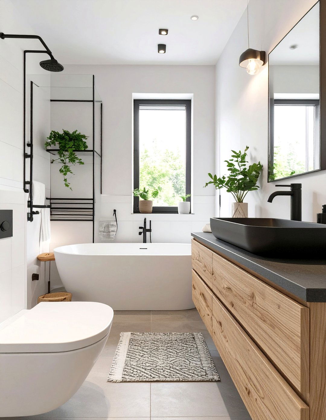 Scandinavian Simplicity Bathroom - 30 black and white small bathroom ideas