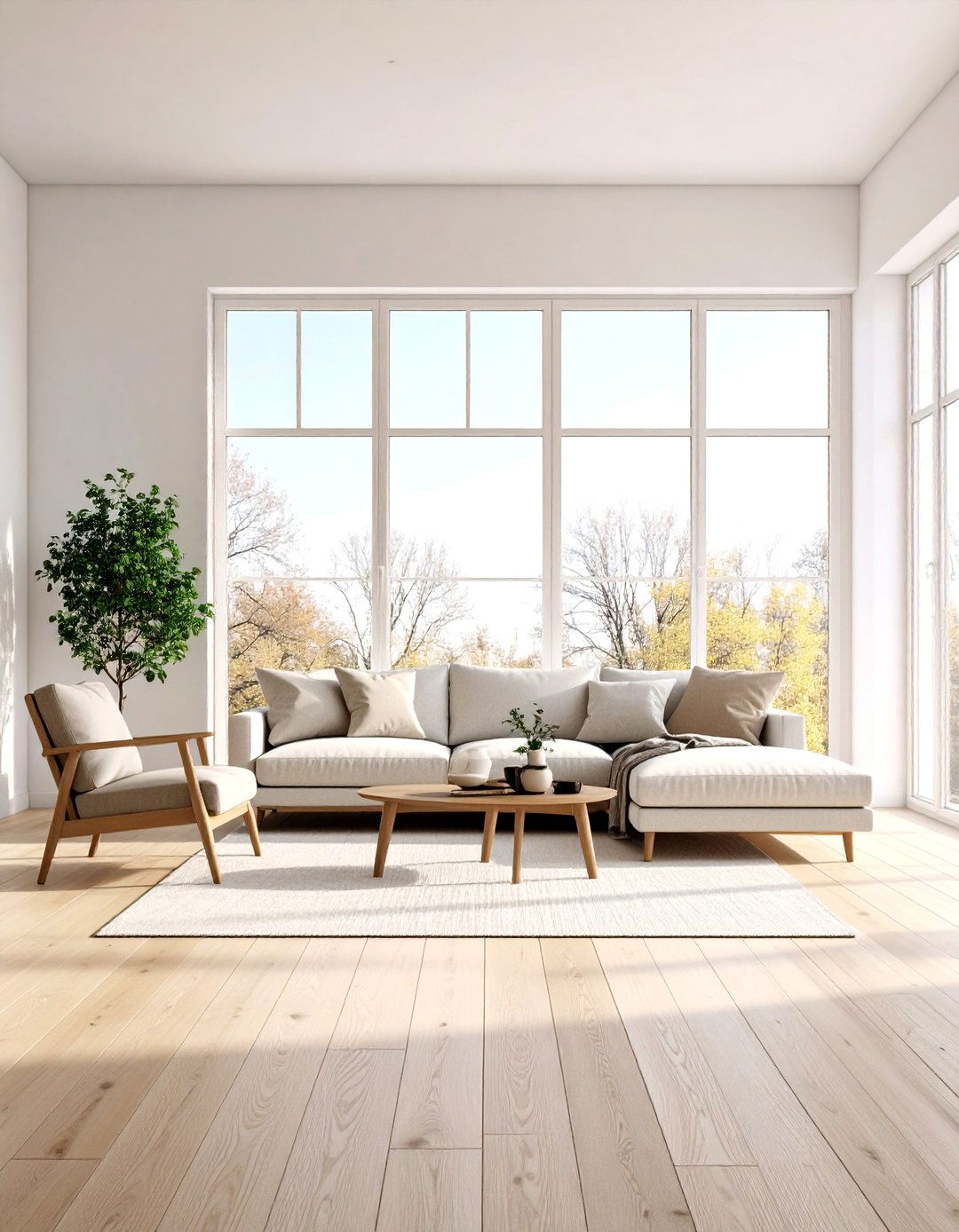Scandinavian Simplicity with Bare Windows - 30 living room window ideas