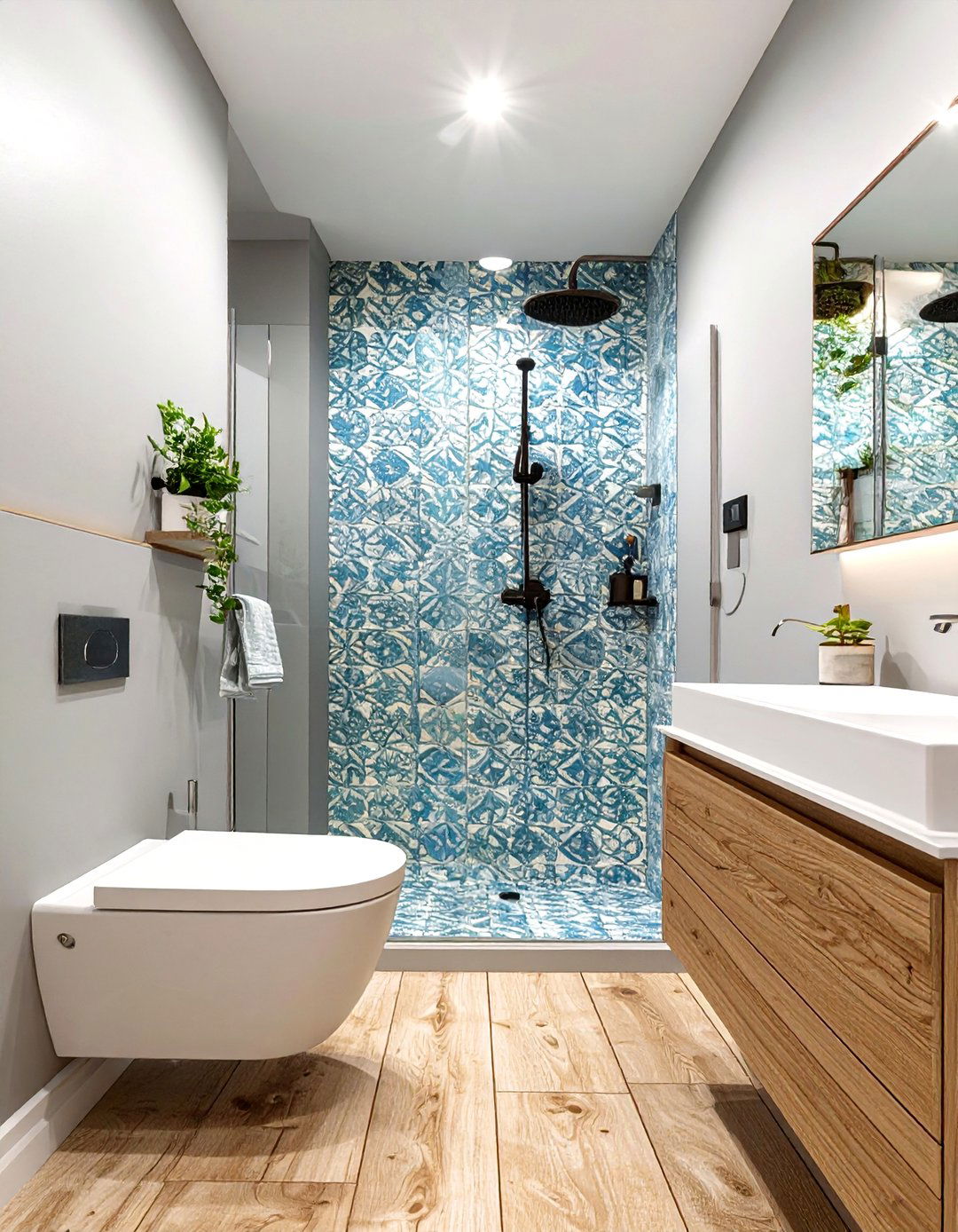 Scandinavian Simplicity with Light Blue and Pale Gray - 30 blue and gray bathroom ideas