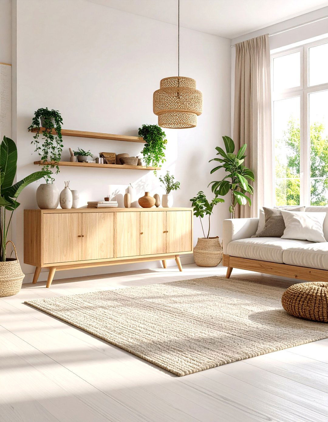 Scandinavian Style Light Wood Living Room Cabinet - 30 living room cabinet ideas