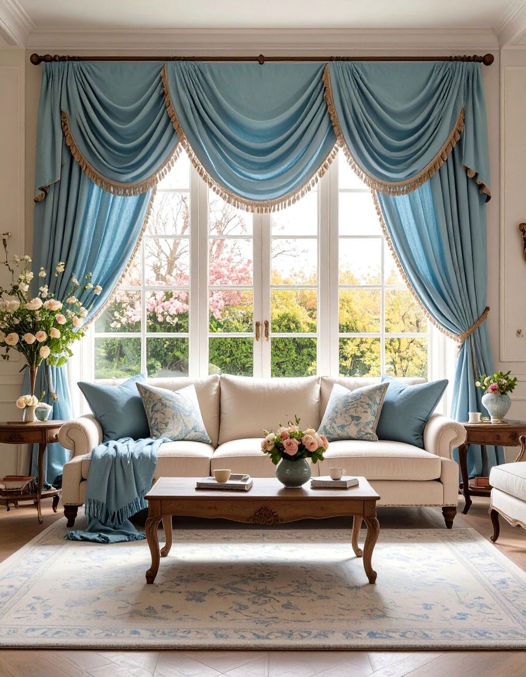 Scarf Valances for a Soft Romantic Look - 30 living room window treatment ideas