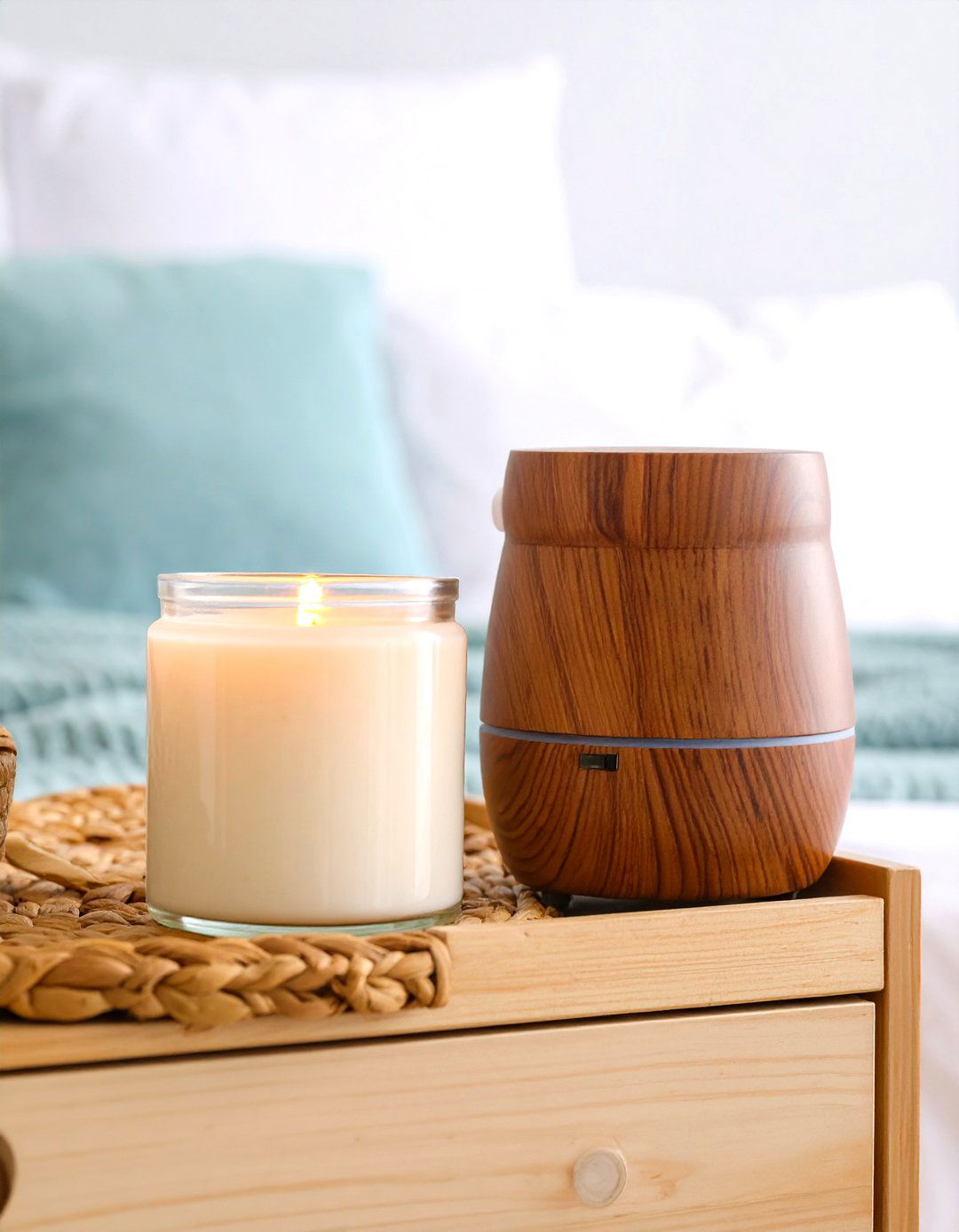 Scented Candles and Oil Diffusers - 30 romantic warm and cozy bedroom ideas