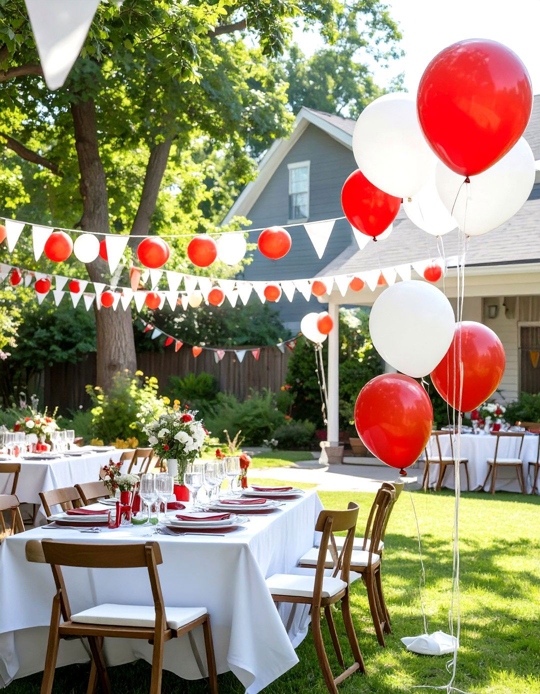School Colors Themed Decor - 30 outdoor graduation party ideas