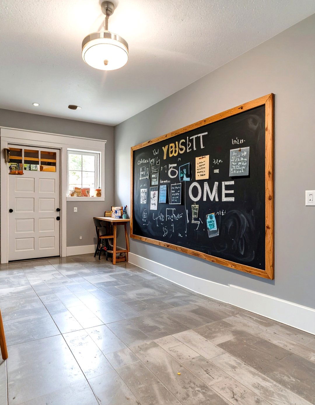 Schoolhouse Inspired Chalkboard Wall - 30 garage wall paint ideas