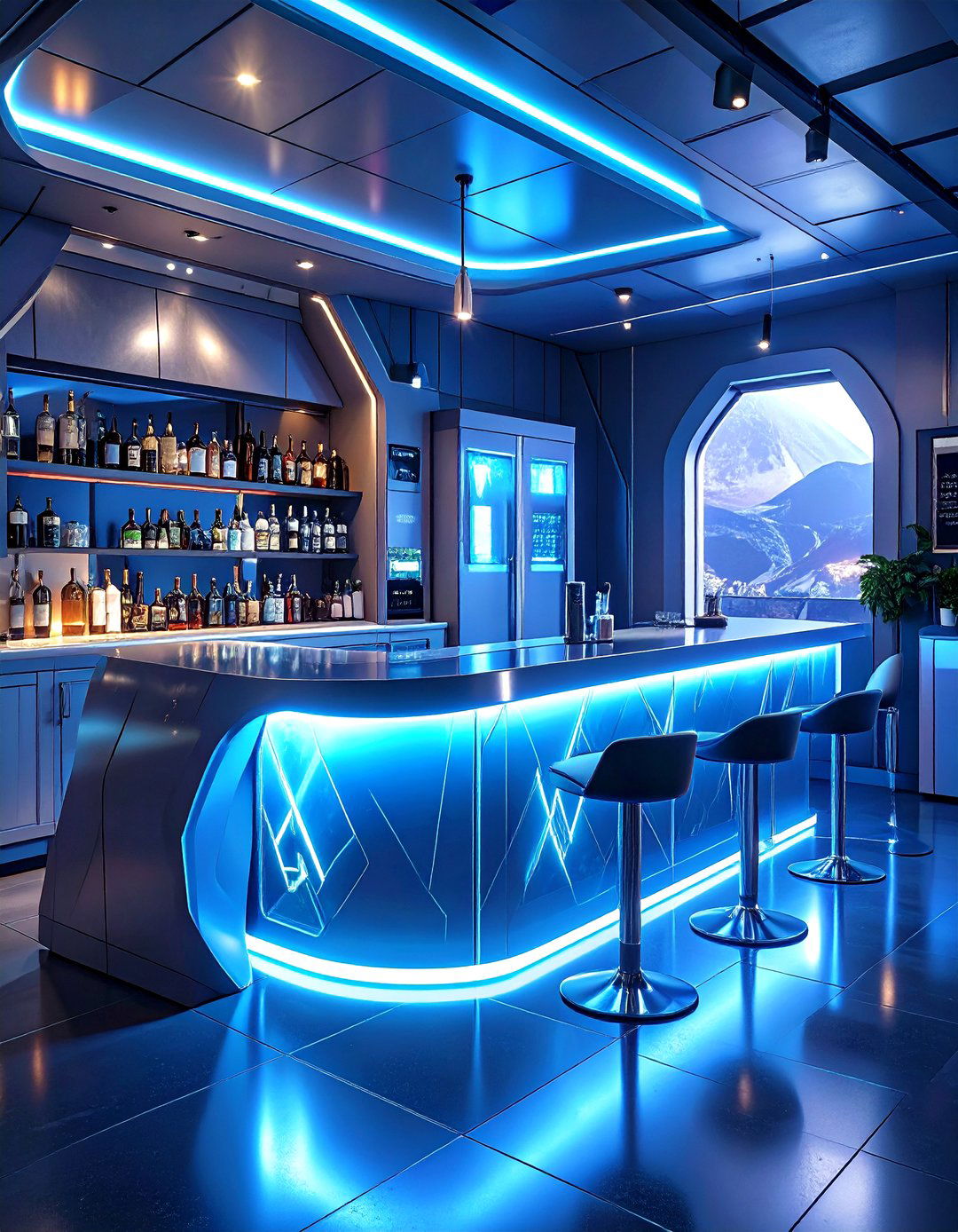 Sci Fi Garage Bar - 30 man cave garage bar ideas