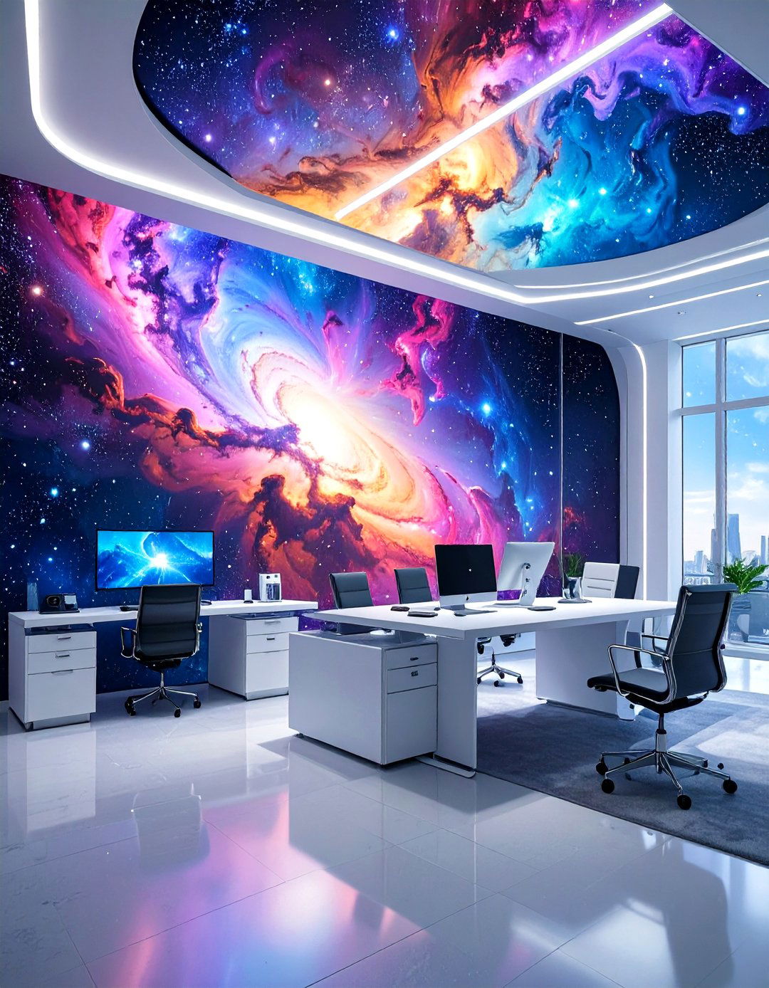 Sci Fi Outer Space Mural Office Wallpaper - 30 office wallpaper ideas