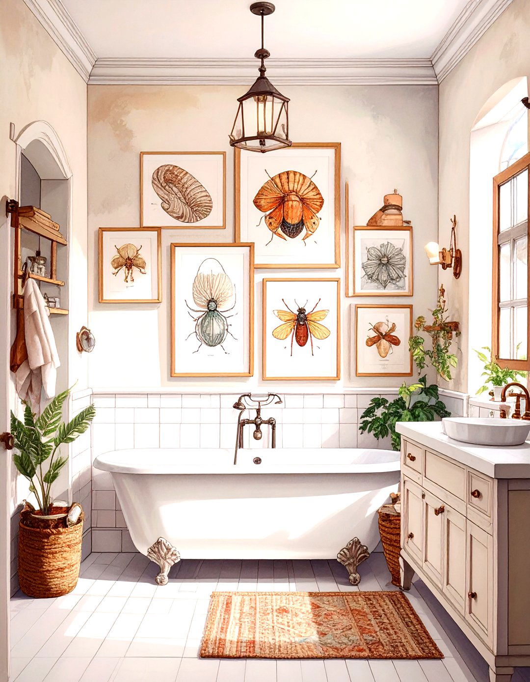 Scientific Illustration Bathroom Art - 30 bathroom art ideas