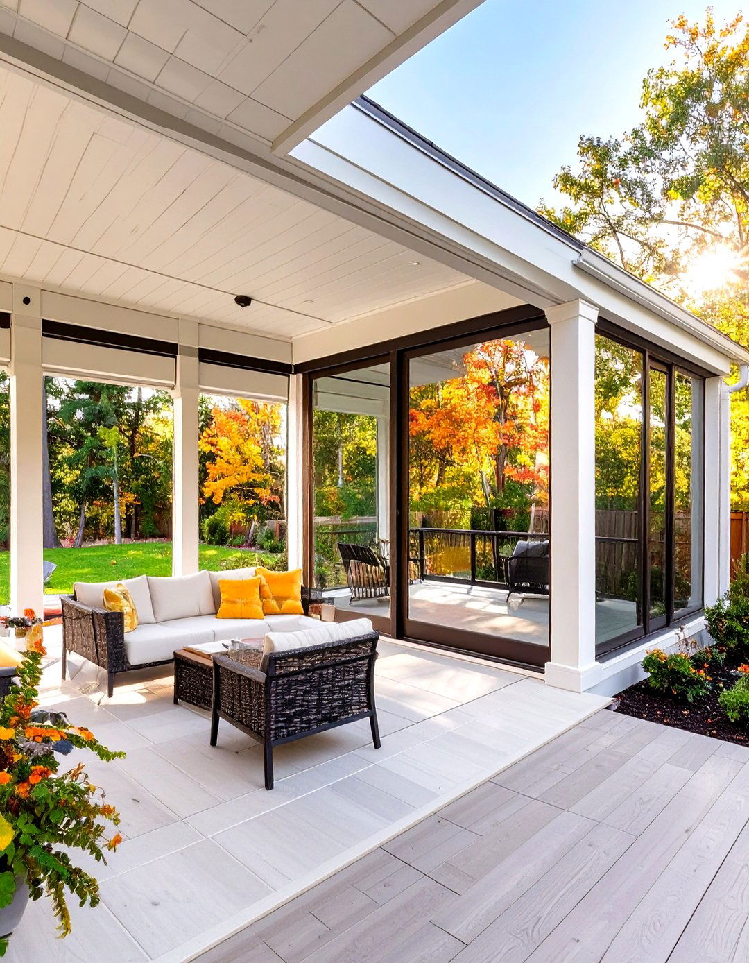 Screen Porch Featuring a Built In Bar - 30 screen porch ideas