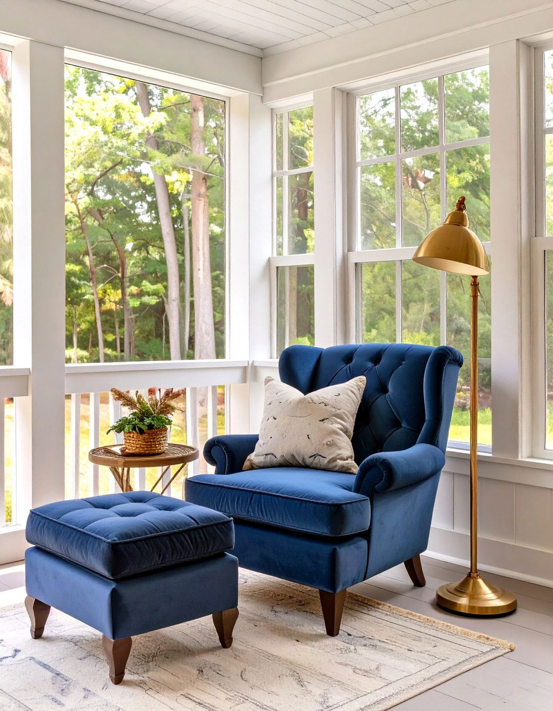 Screened In Back Porch with a Cozy Reading Corner - 30 screened in back porch ideas