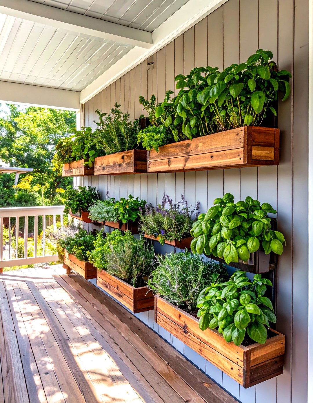 Screened In Back Porch with a Vertical Herb Garden - 30 screened in back porch ideas