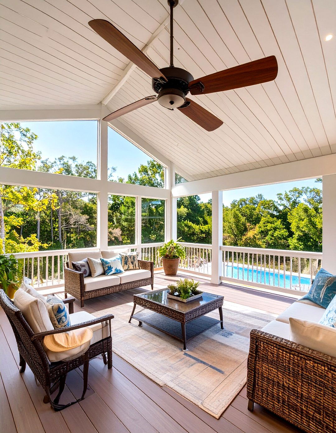 Screened In Deck with Vaulted Ceilings - 30 screened in deck ideas
