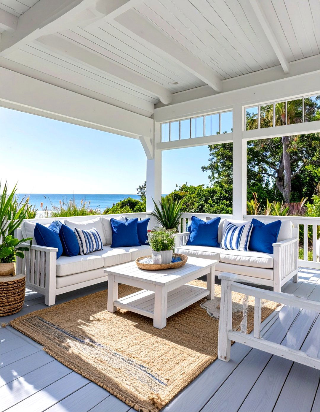 Screened In Deck with a Coastal Theme - 30 screened in deck ideas
