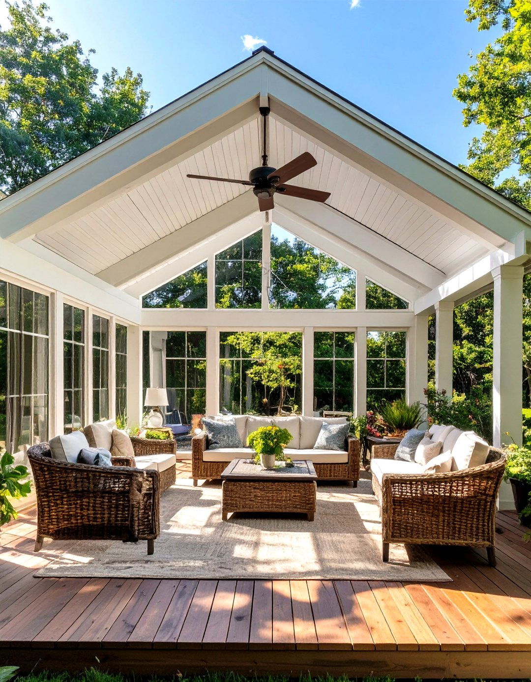 Screened In Deck with a Gabled Roof - 30 screened in deck ideas