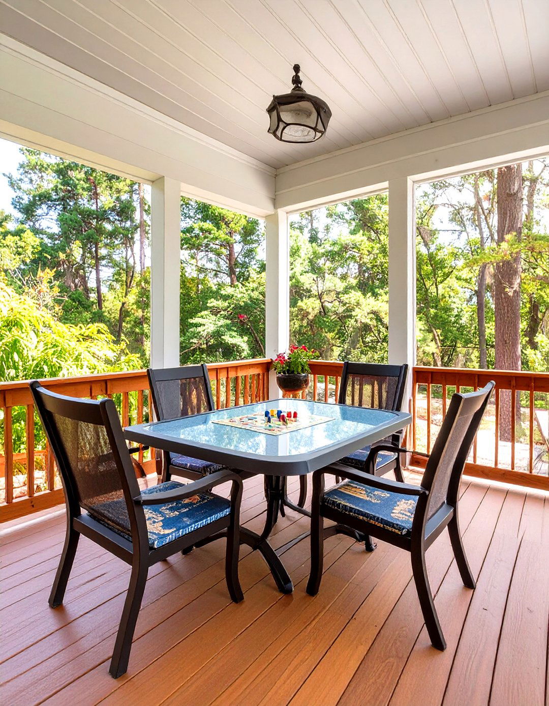 Screened In Deck with a Game Table - 30 screened in deck ideas
