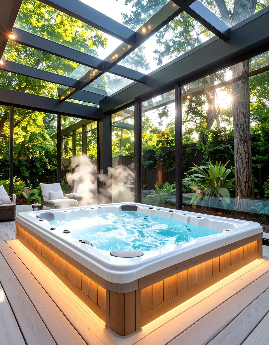 Screened In Deck with a Hot Tub - 30 screened in deck ideas
