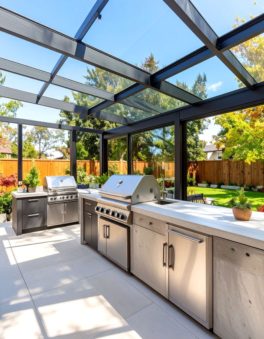 Screened In Deck with an Outdoor Kitchenette - 30 screened in deck ideas