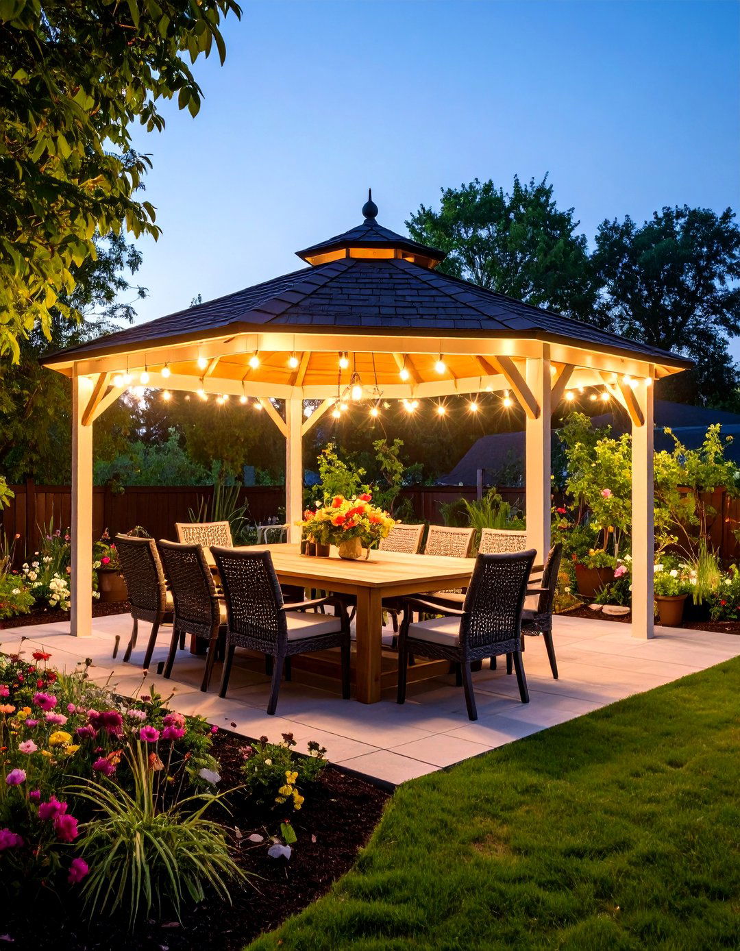 Screened In Dining Gazebo - 30 backyard gazebo ideas
