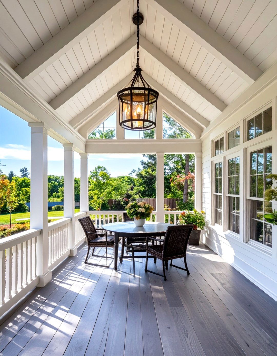 Screened In Front Porch with a Vaulted Ceiling - 30 screened in front porch ideas