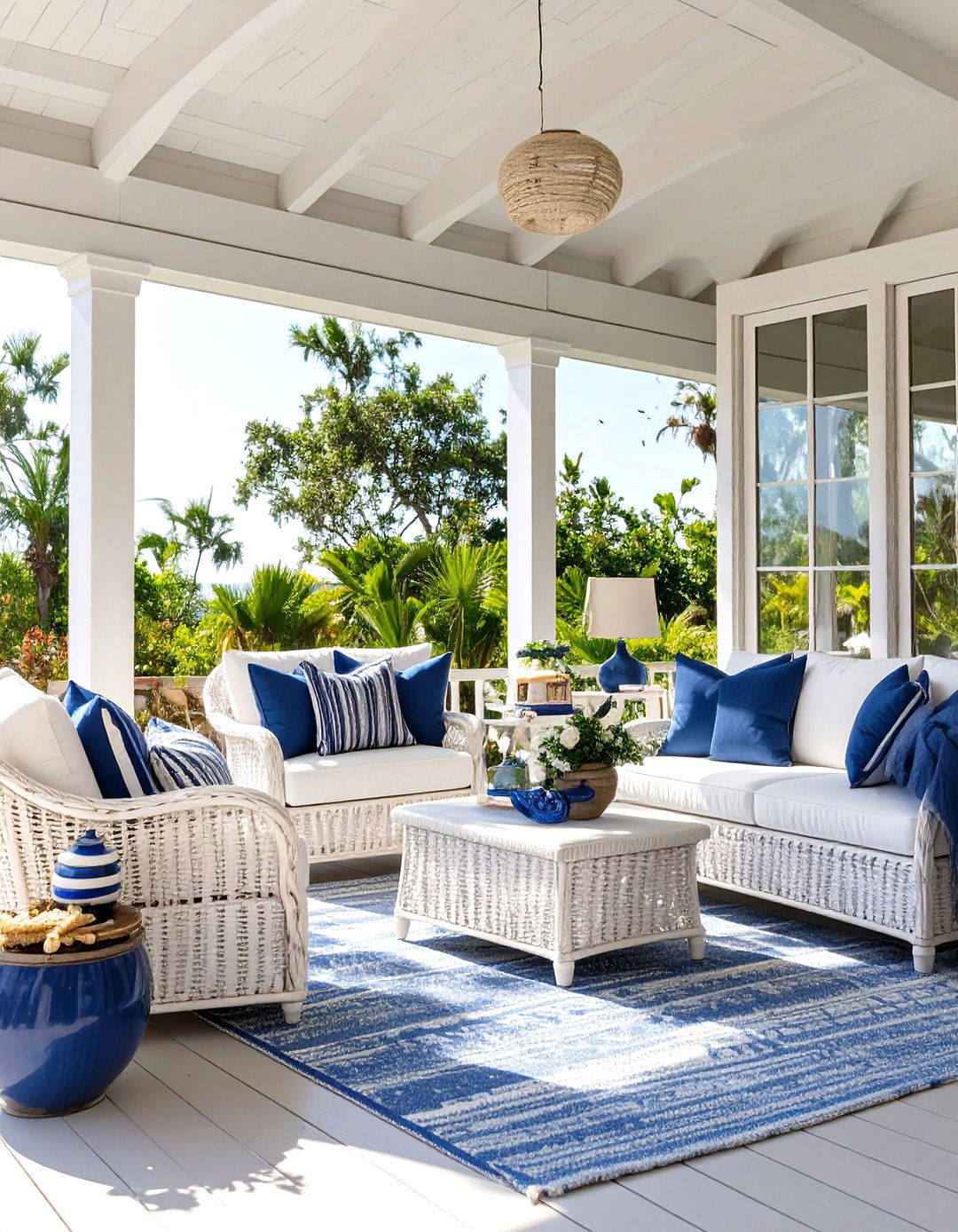 Screened In Patio with Coastal Inspired Decor - 30 screened in patio ideas