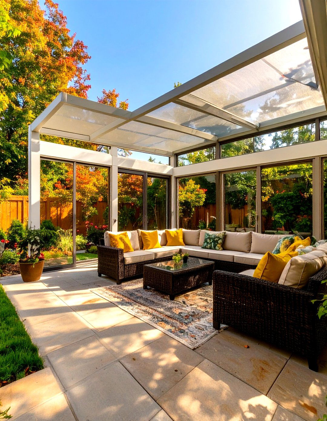Screened In Patio with Glass Panel Inserts - 30 screened in patio ideas