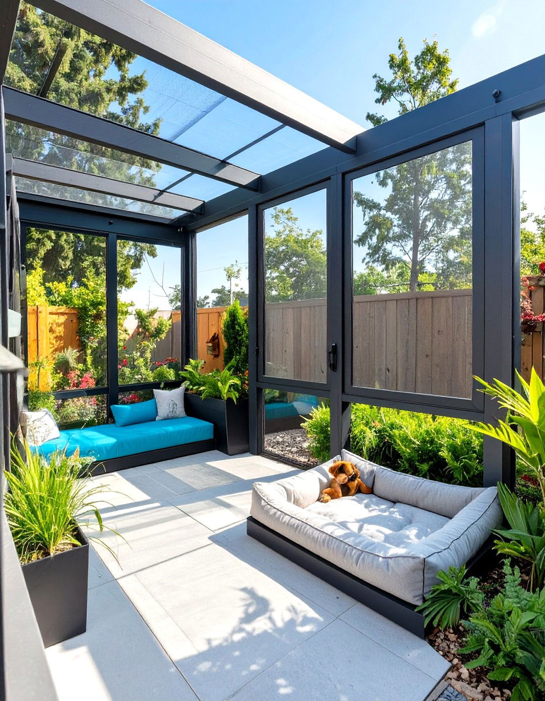 Screened In Patio with Pet Friendly Features - 30 screened in patio ideas