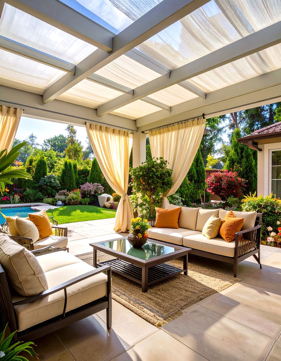 Screened In Patio with Privacy Curtains - 30 screened in patio ideas