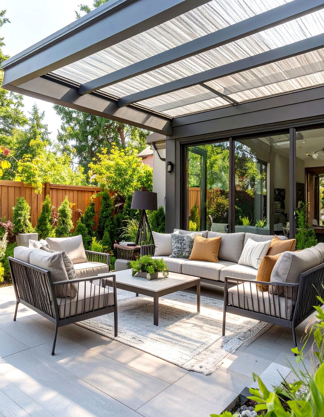 Screened In Patio with Sleek Modern Design - 30 screened in patio ideas