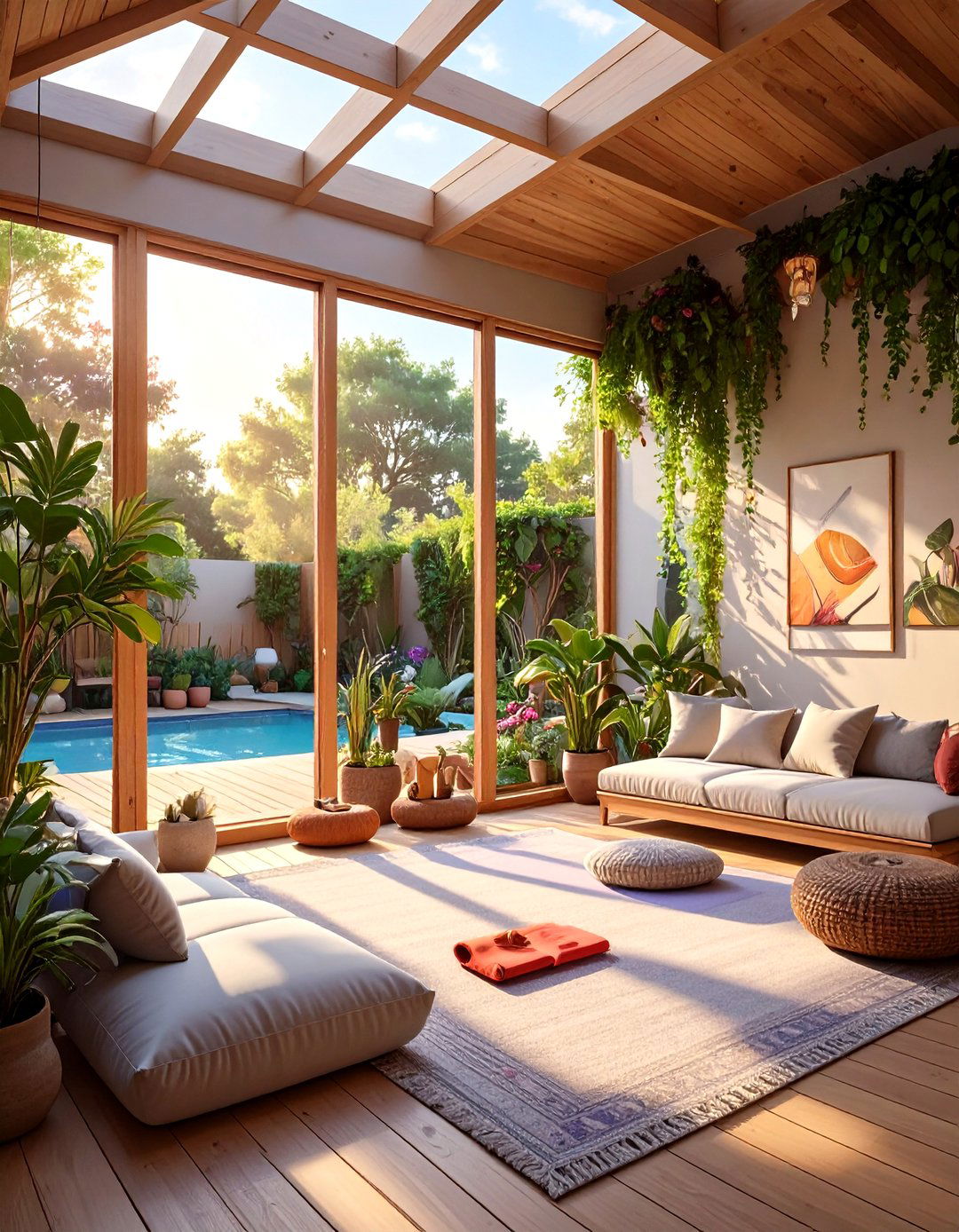 Screened In Patio with a Dedicated Yoga and Meditation Space - 30 screened in patio ideas