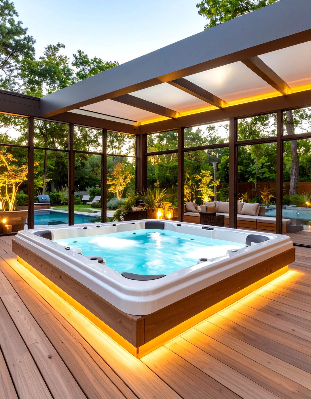 Screened In Patio with a Hot Tub - 30 screened in patio ideas