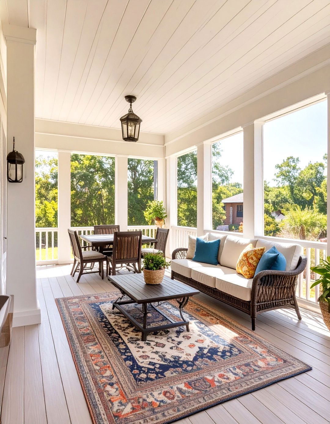 Screened In Porch with Multiple Seating Zones - 30 screen in porch ideas