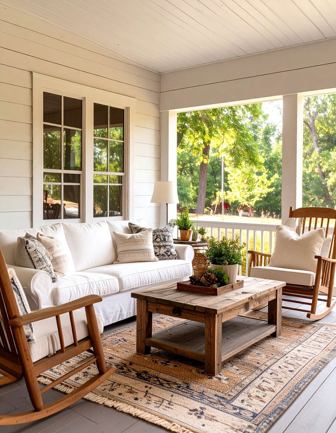 Screened In Porch with a Rustic Farmhouse Style - 30 screen in porch ideas