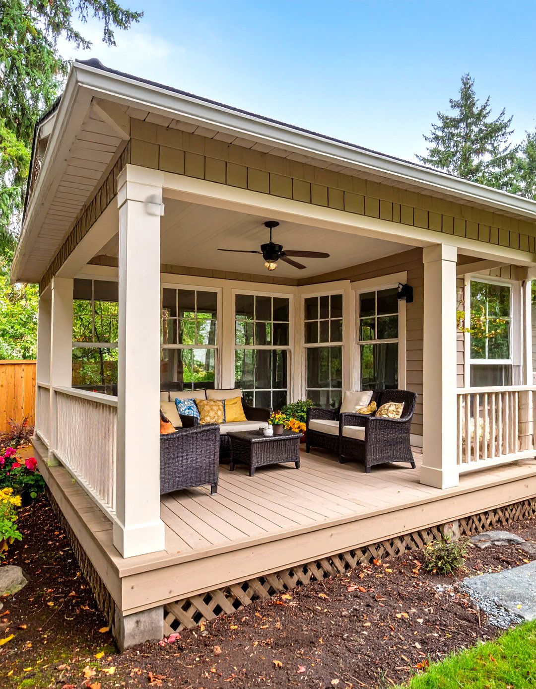 Screened In Porch with a Solid Roof - 30 front porch roof ideas