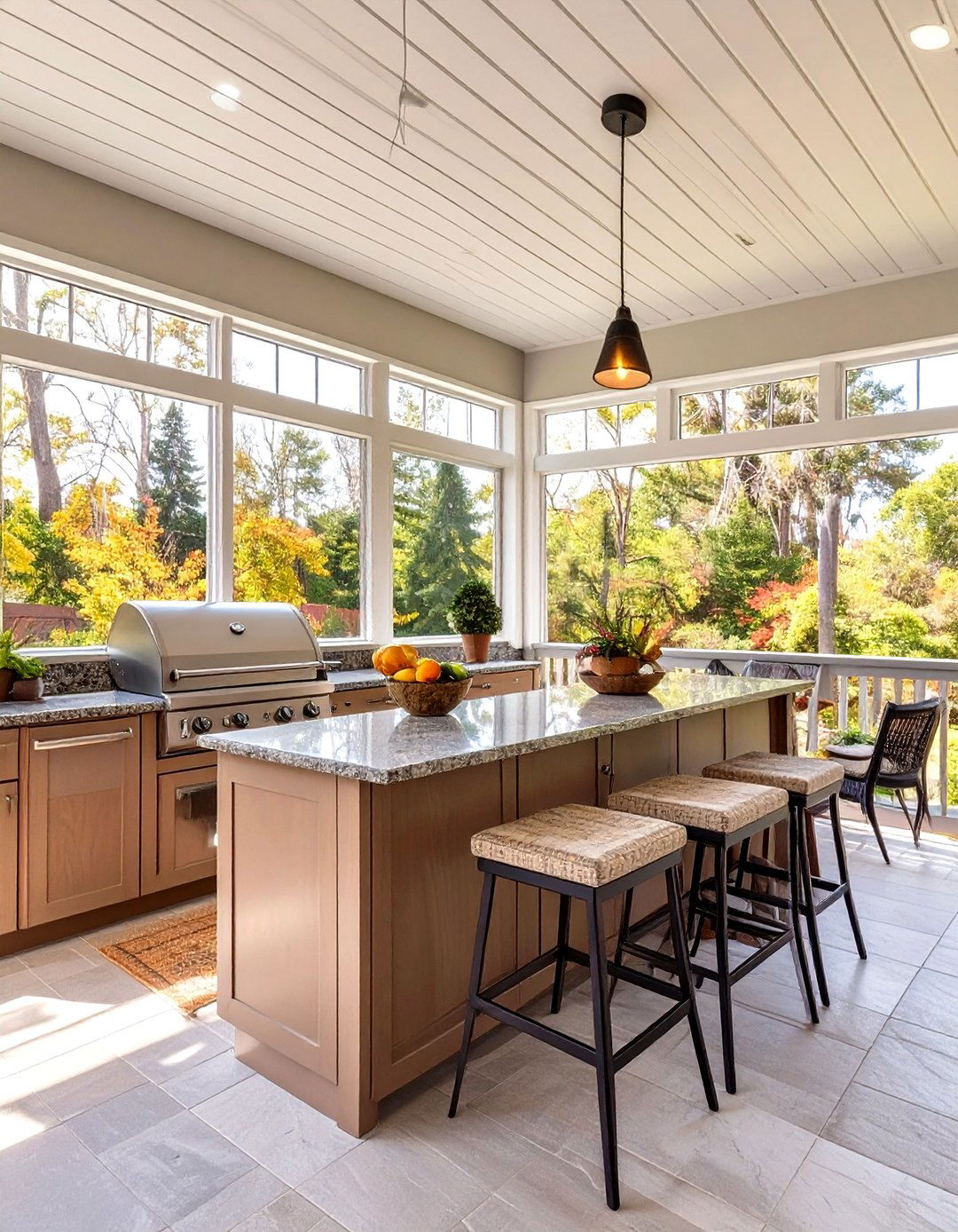 Screened In Porch with an Outdoor Kitchen - 30 screen in porch ideas