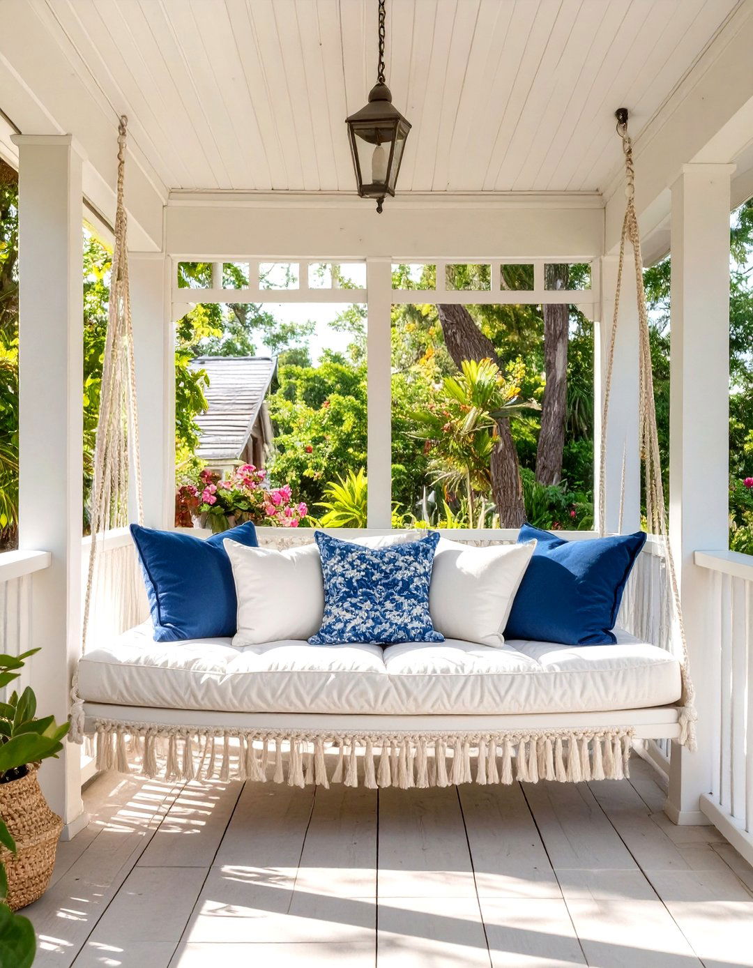 Screened Porch Featuring a Hanging Daybed - 30 screened porch ideas