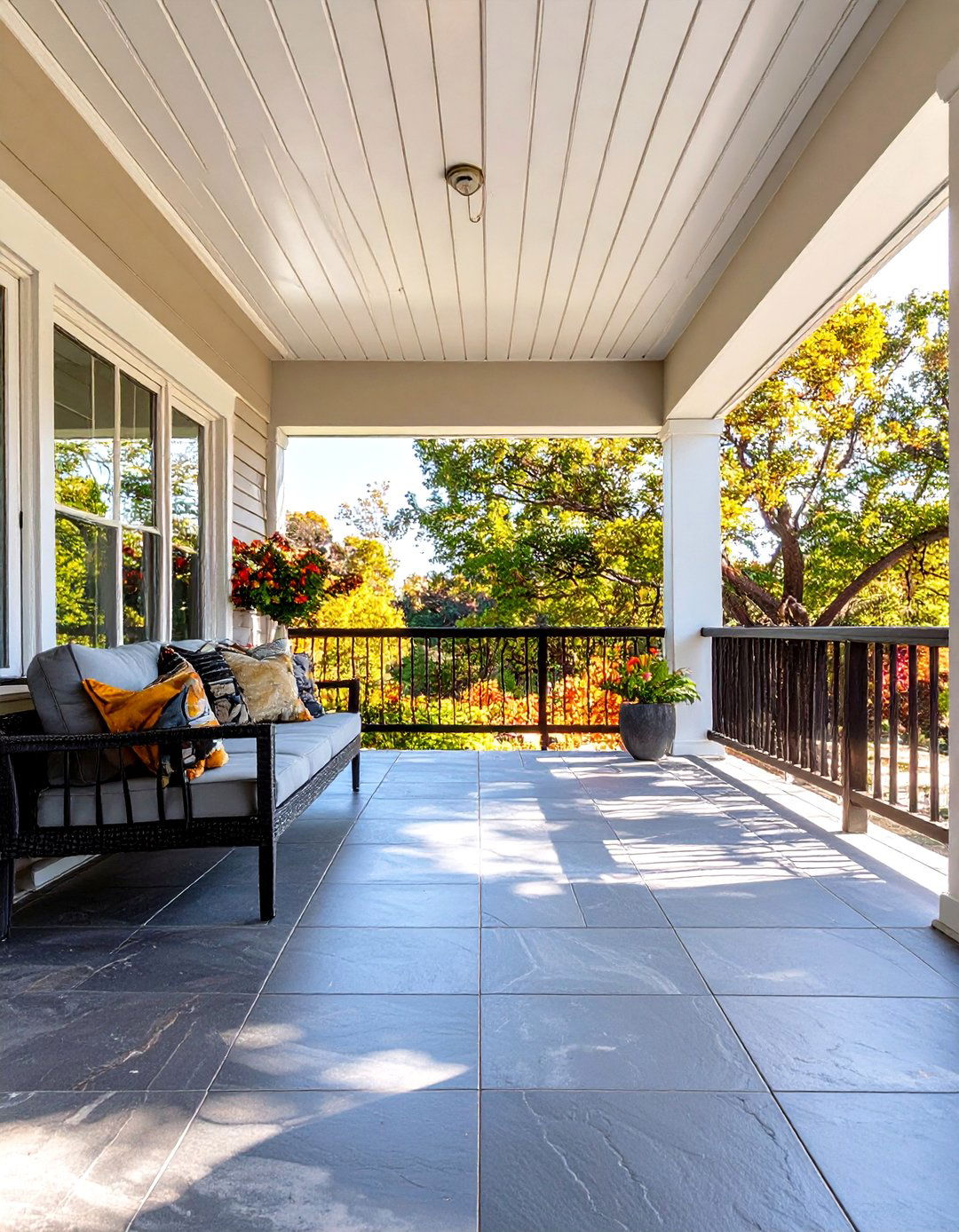 Screened Porch Flooring with Outdoor Tile - 30 screened porch ideas